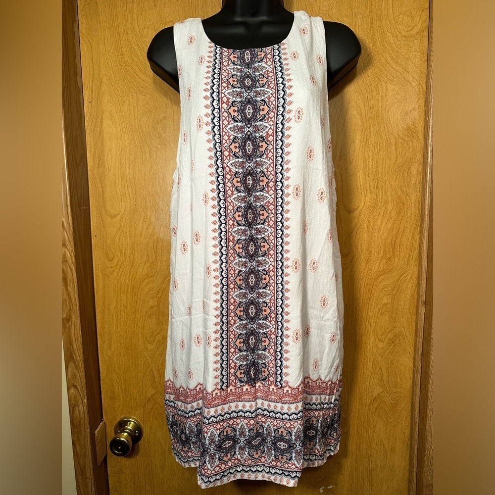 AéRopostale boho print tie back shift dress dress size extra large - Picture 3 of 10